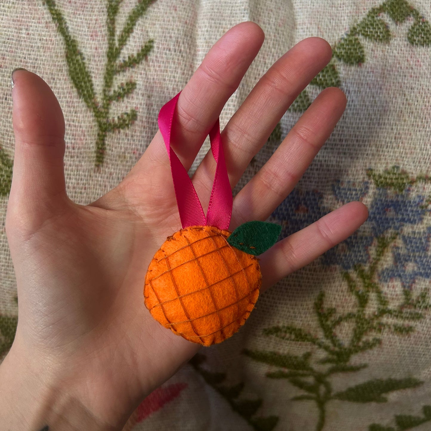 Orange Felted Hanging