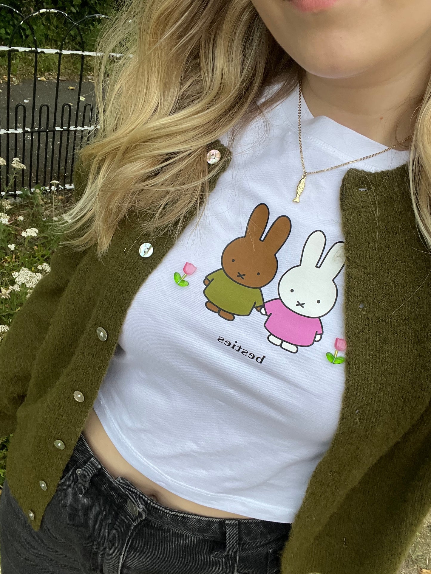 MADE TO ORDER - Bestie Tee with Beaded Tulip Details