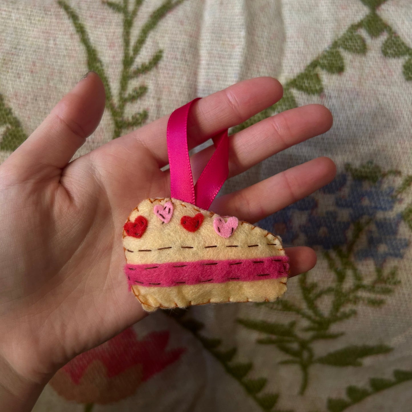 Cake Slice Felted Hanging