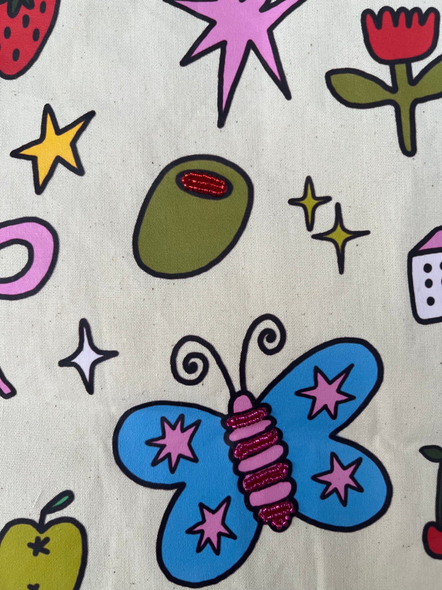 MADE TO ORDER - Beaded Doodle Tote Bag