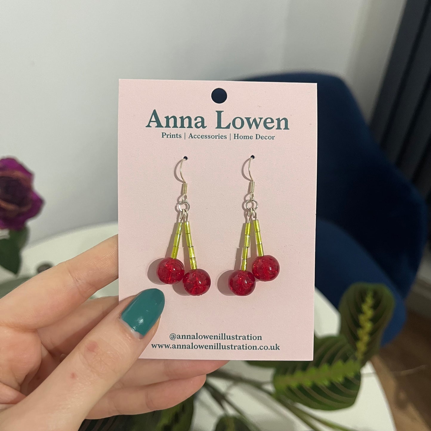 Glass Cherry Earrings