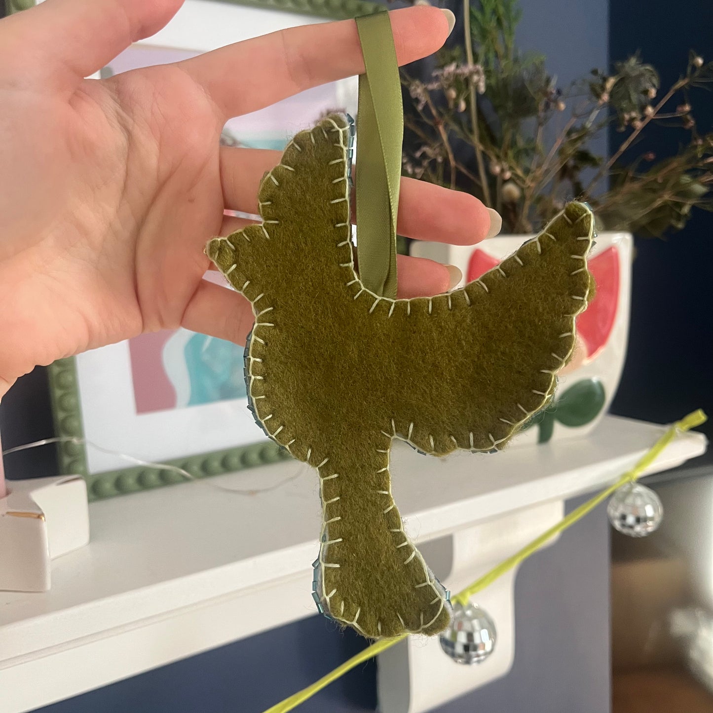 Beaded Dove Wall Hanging