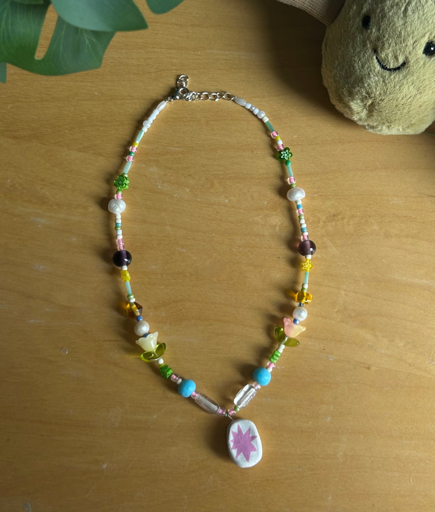 Multicoloured Chunky Bang Charm Necklace