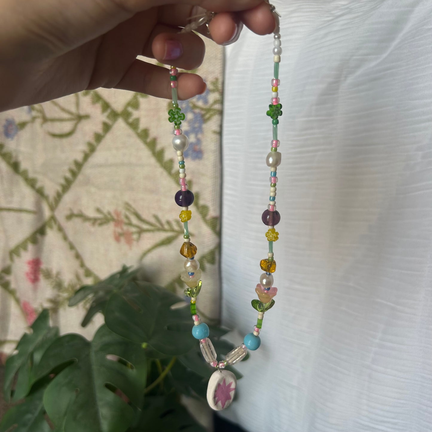 Multicoloured Chunky Bang Charm Necklace