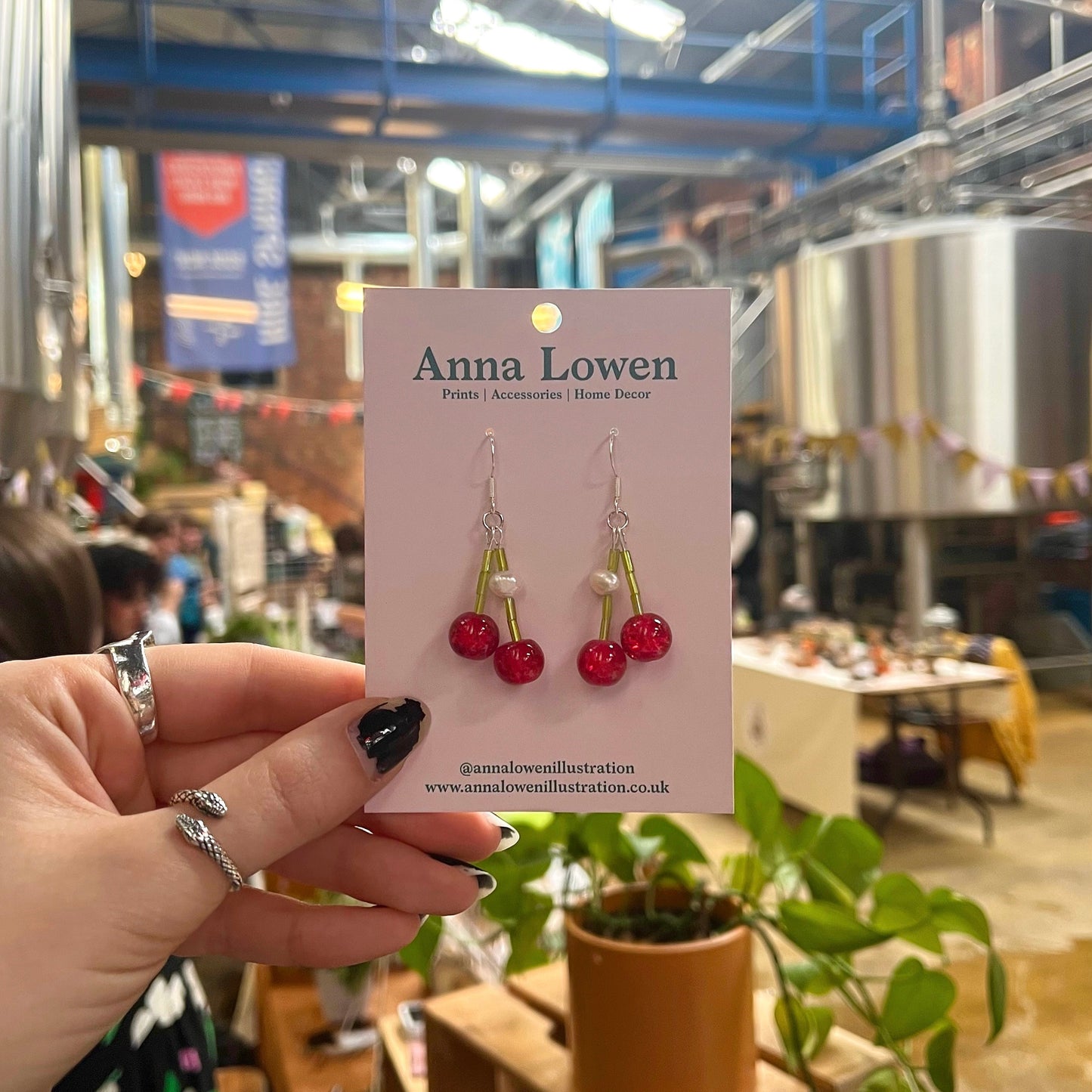 Glass Cherry Earrings