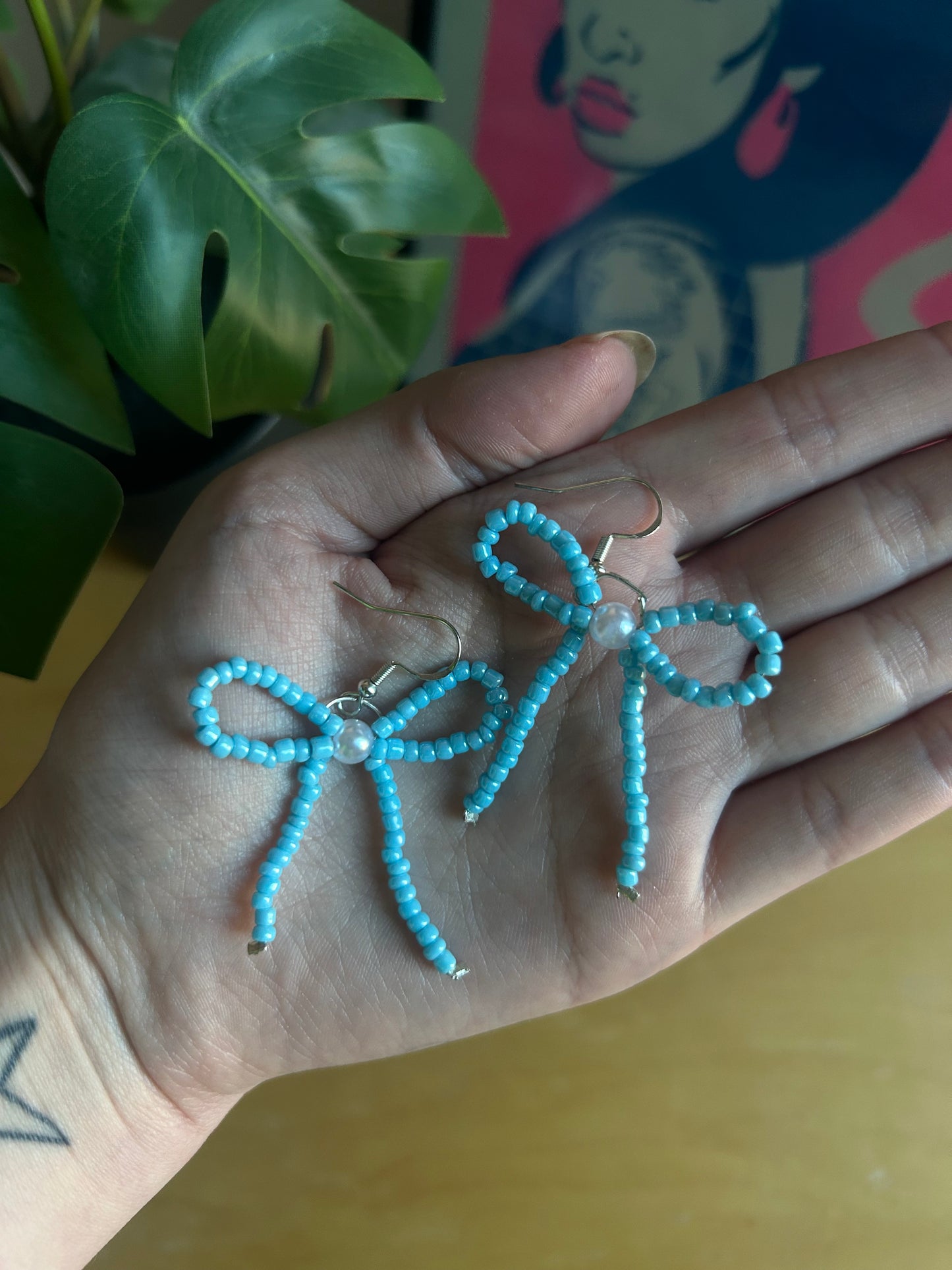Blue Bows Earrings