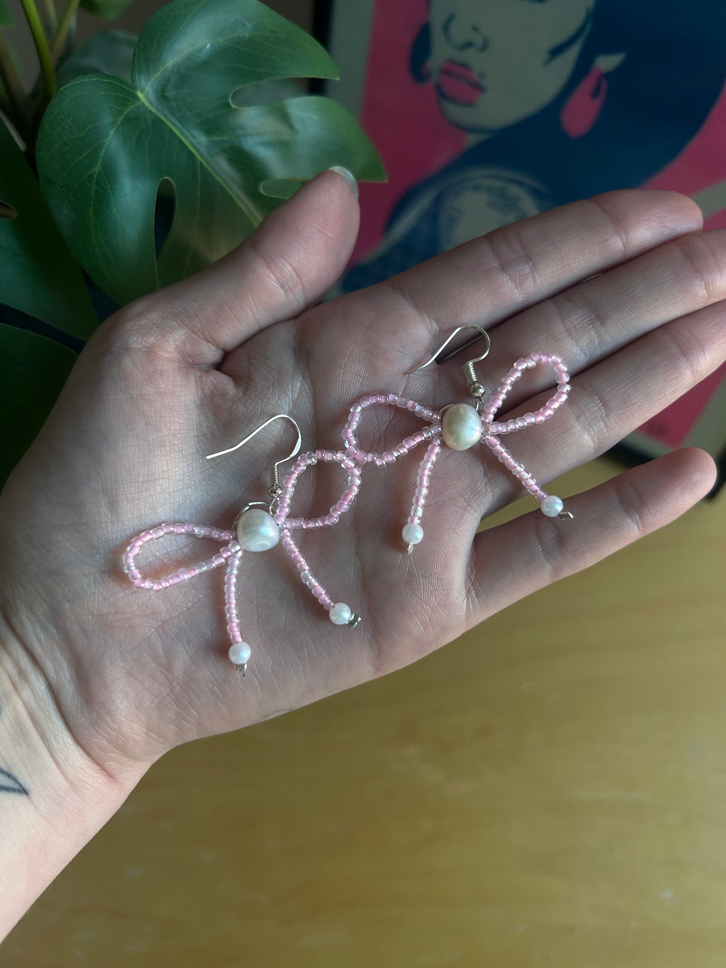 Pink Bows Earrings