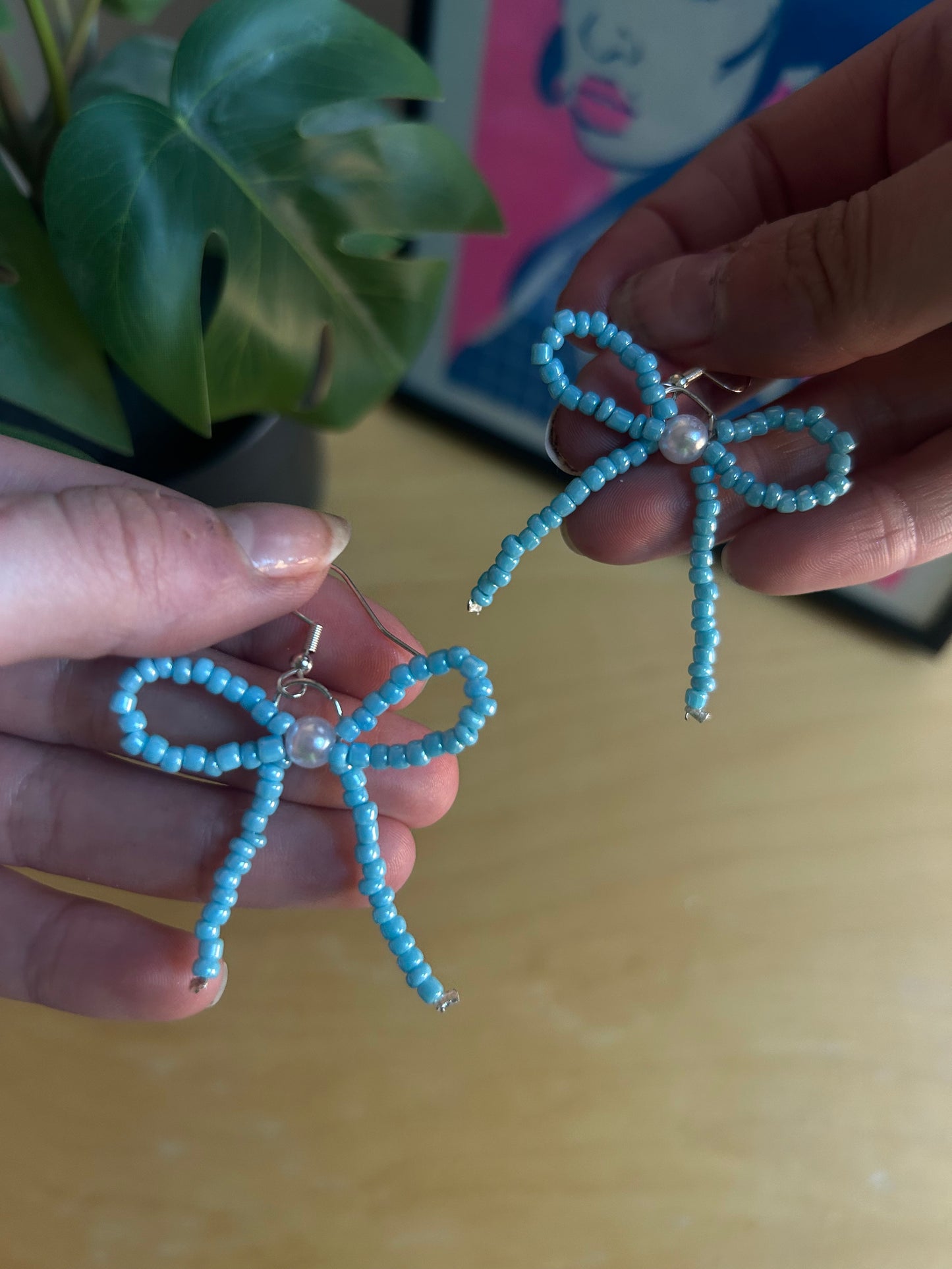 Blue Bows Earrings