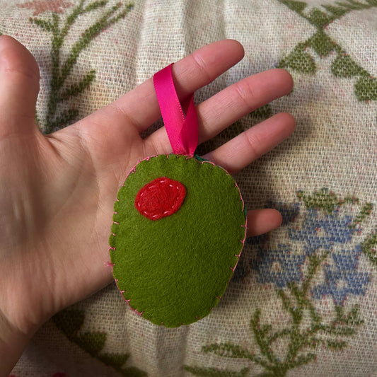 Reversible Olive Felted Hanging
