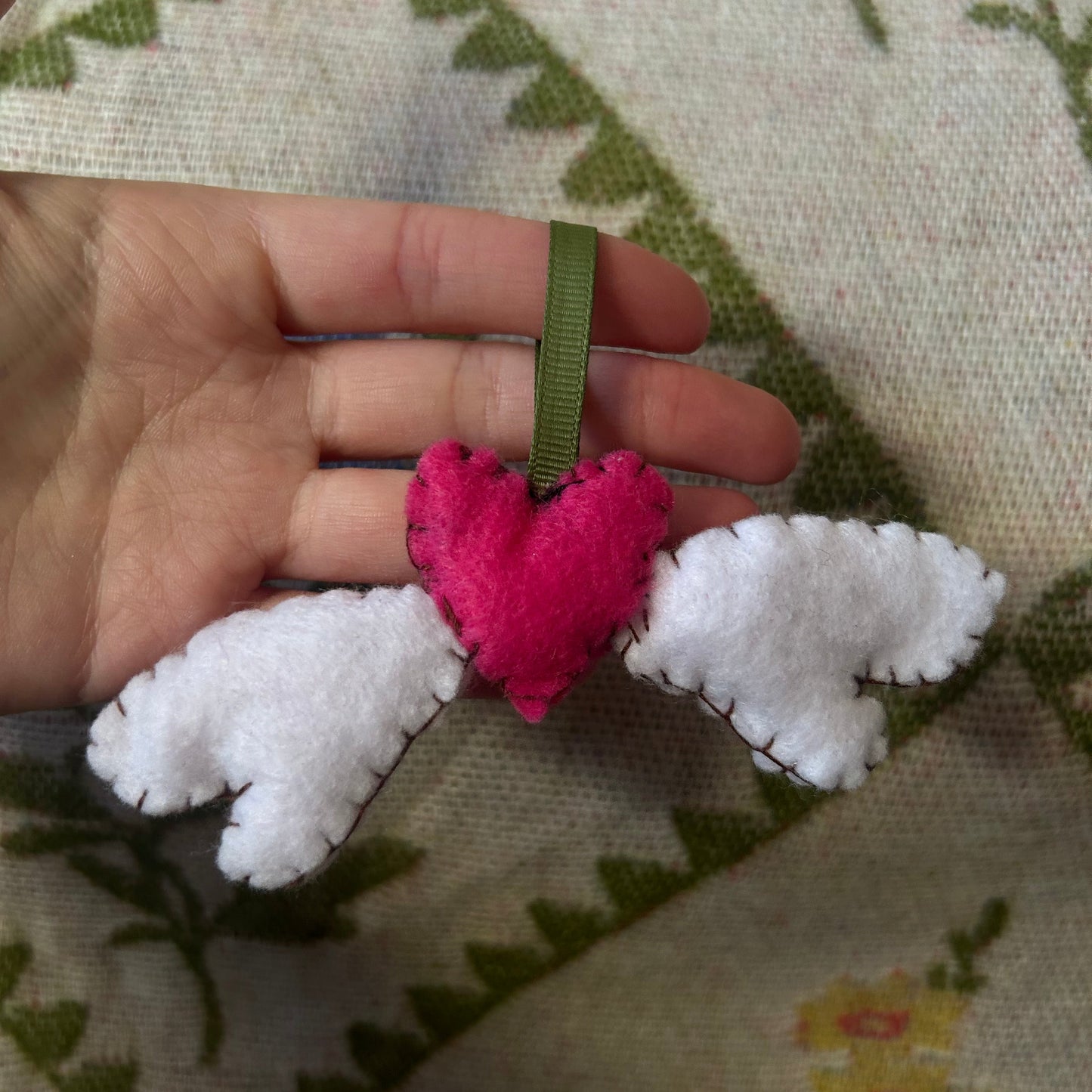 Winged Heart Felted Hanging