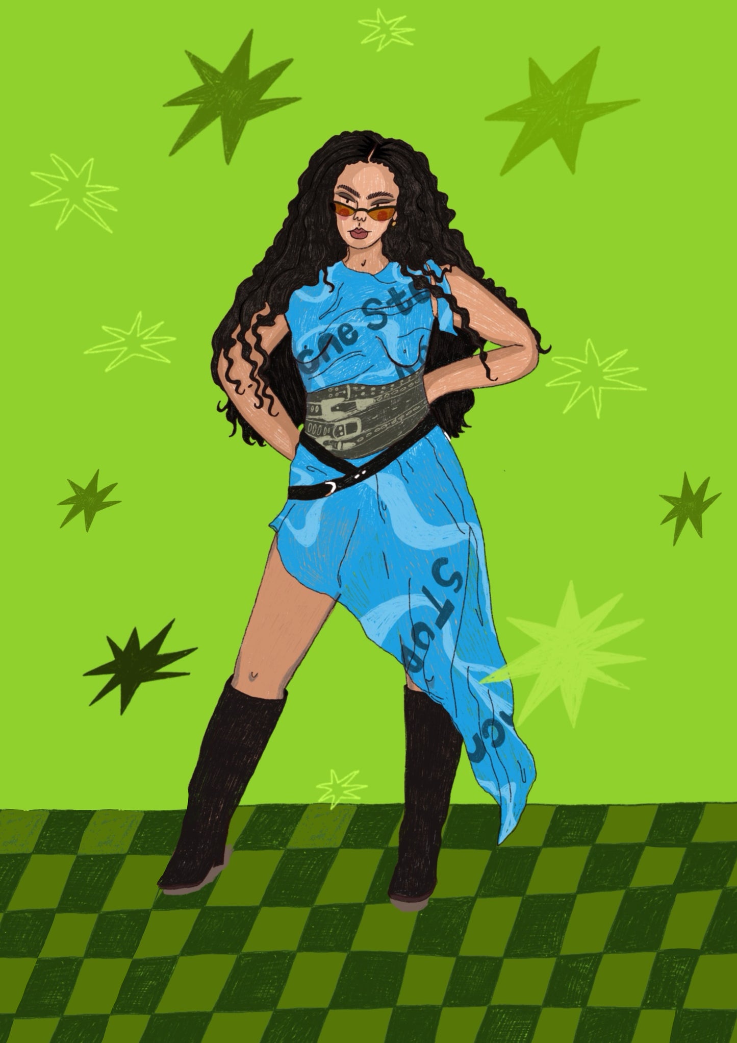 Charli XCX 💚 BRAT inspired A5 art print