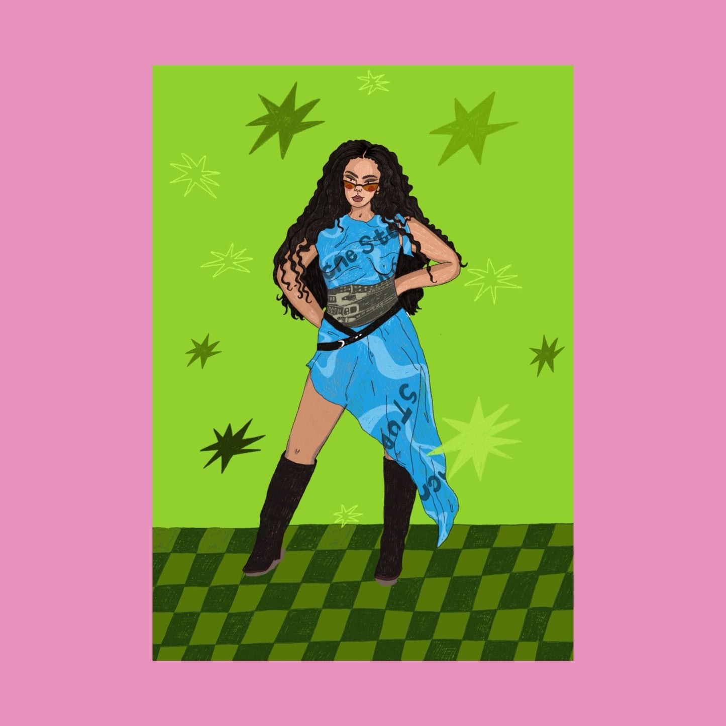 Charli XCX 💚 BRAT inspired A5 art print