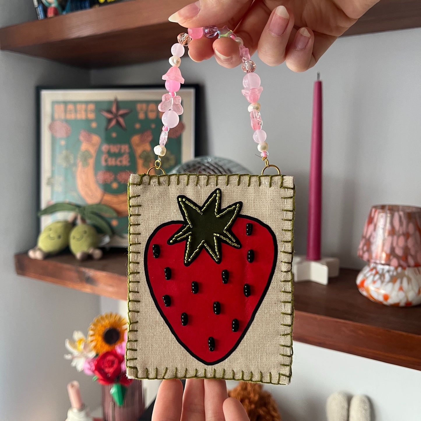 Strawberry Beaded Hanging
