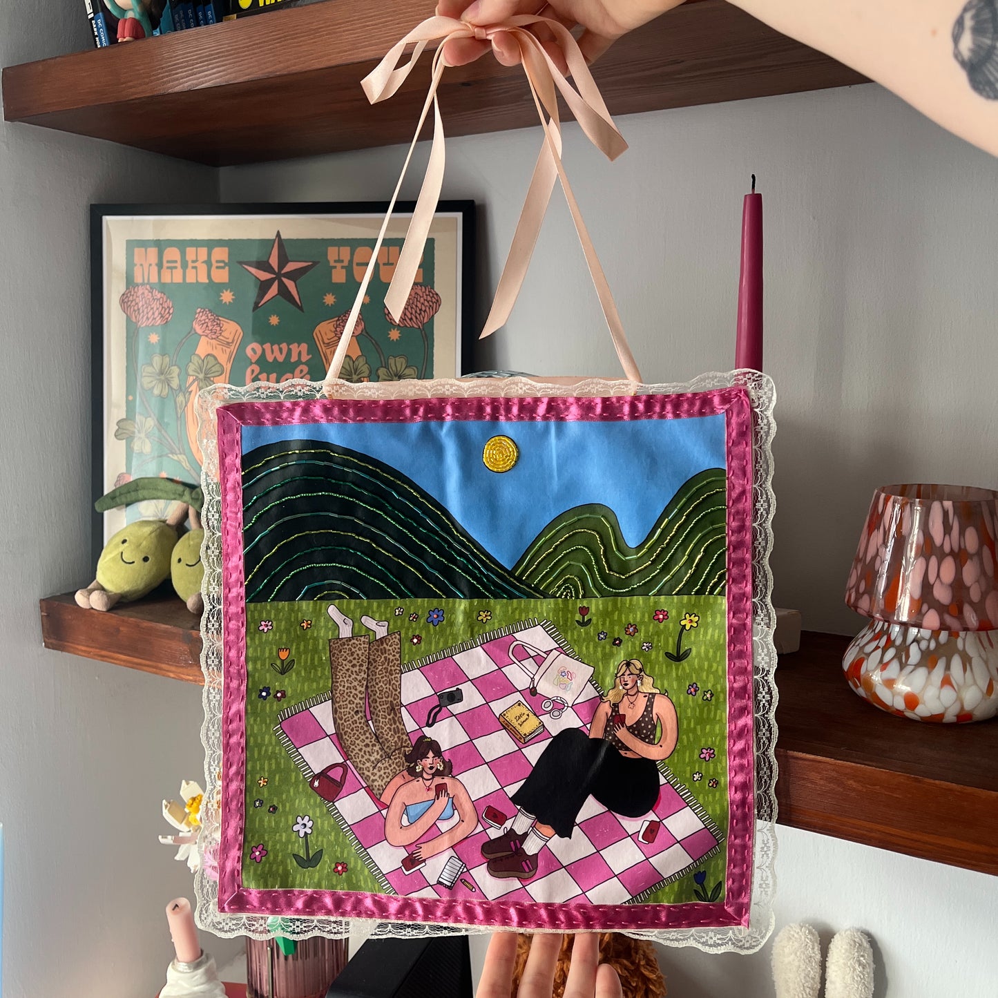 Picnic Girls Beaded Hanging