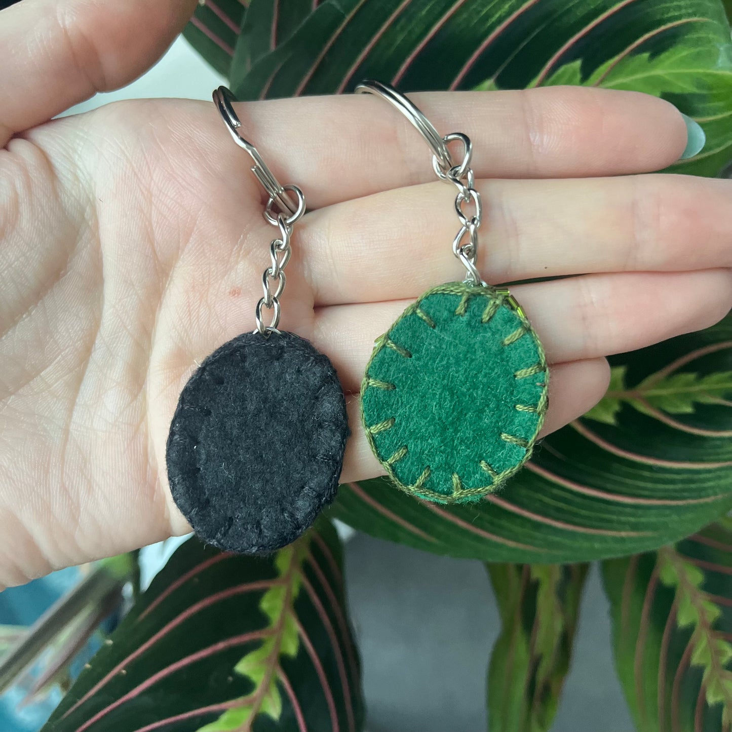 Beaded Olive Keyring