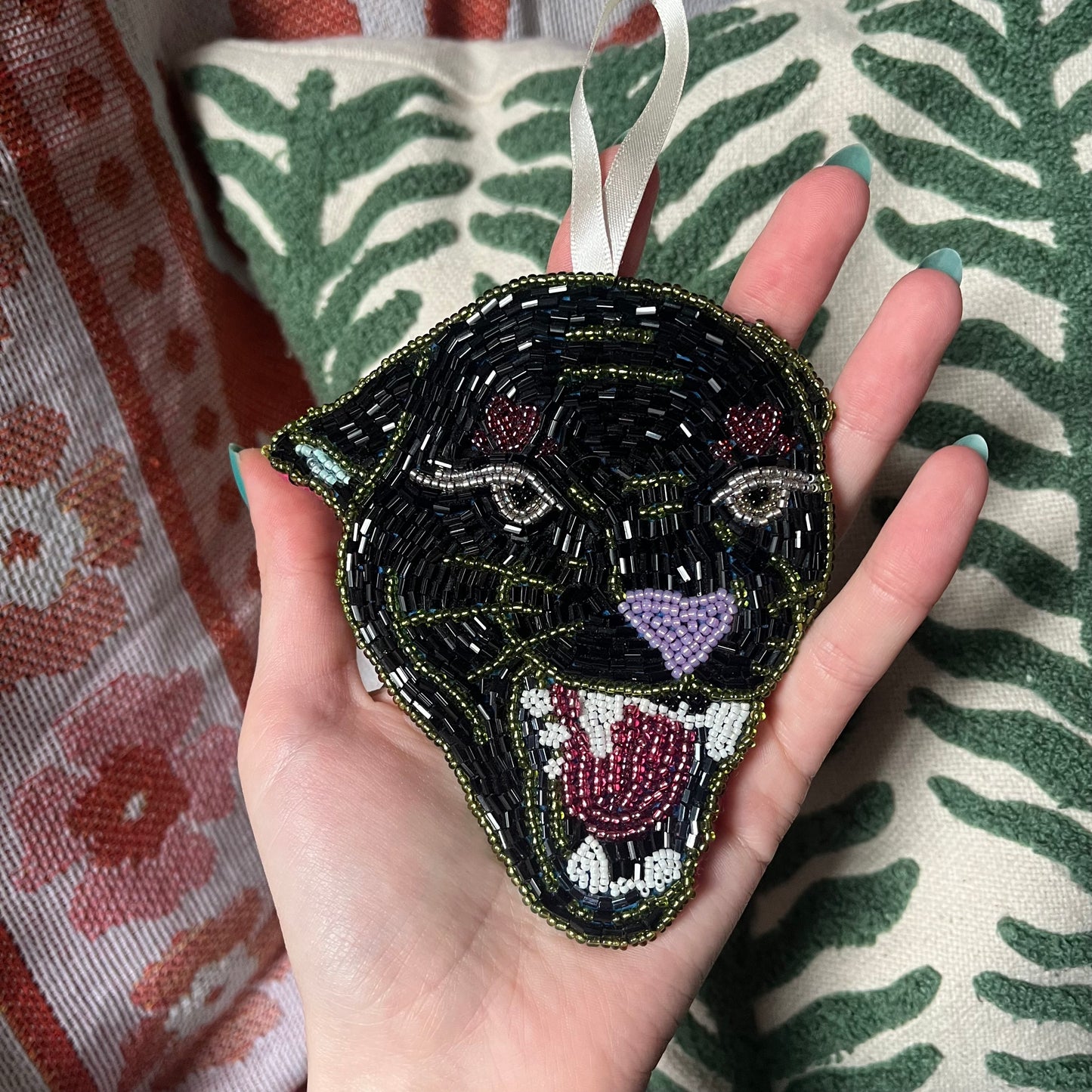 Beaded Black Panther Hanging