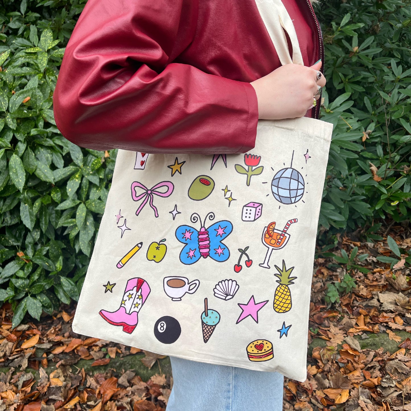 MADE TO ORDER - Beaded Doodle Tote Bag